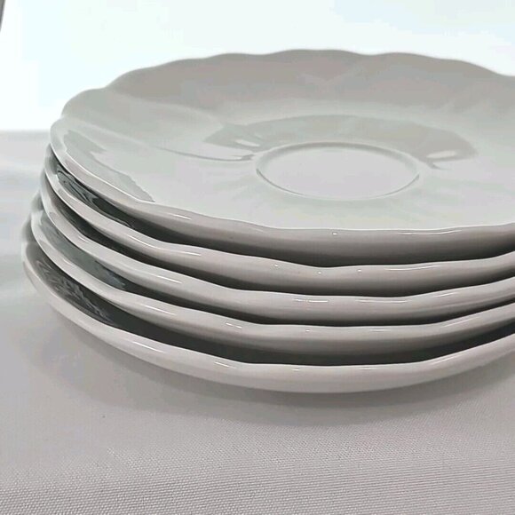 Mikasa Spring Magnolia Saucer Plates 6" white set/6 dessert farmhouse cottage - Picture 4 of 9